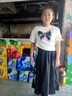 納琳雅Nalinya2025新款套裝女學(xué)生韓版寬松印花抽繩短袖T恤+系帶半身裙 蝴蝶T恤+系帶半身裙 S 建議70-95斤 曬單實(shí)拍圖