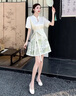 梓洛蘭ZiLuolan馬面裙全套女新中式2025夏季新款薄荷曼波風(fēng)山水刺繡短裙 綠色上衣+綠色馬面裙 【兩件套】 M 建議80-100斤 曬單實(shí)拍圖