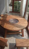 燁垚  老榆木茶桌復古懷舊茶幾圓形戶(hù)外燒烤煮茶桌實(shí)木炕桌圍爐矮桌 鐵盆矮桌：矮桌+鐵盆+烤網(wǎng)+木蓋 整裝 曬單實(shí)拍圖