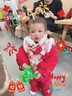 鸞雀翔周歲禮服女寶寶拜年服冬季加絨加厚中國風(fēng)一歲女孩過(guò)年衣服喜慶 紅色蝴蝶結拜年服 90碼建議身高80-90 年齡1-2歲 曬單實(shí)拍圖