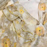 沐悠羽別致黃色花朵雪紡衫女春裝新款法式系帶短款荷葉邊溫柔風超仙上衣 黃色 M 曬單實拍圖