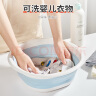 SP SAUCE日本洗脸盆折叠盆家用塑料盆子32.5cm婴儿宝宝面盆便携式洗衣盆 晒单实拍图