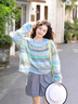 妍莉芬（yanlifen）休閑褲女裝秋季套裝女2025年新款穿搭整套法式衣服兩件套褲子春秋 條紋上衣 S【80-90斤】 曬單實(shí)拍圖
