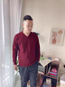羅蒙120支超細美麗諾澳毛V領(lǐng)純羊毛長(cháng)袖羊毛針織衫男針織衫羊毛衣 米駝 165/105/M 曬單實(shí)拍圖
