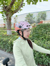 藍極星超輕電動(dòng)車(chē)夏盔摩托電瓶車(chē)頭盔男女士通用夏天涼爽輕便頭盔3C認證A類(lèi)頭盔 西瓜粉M【小頭圍52-58cm】 標配透明短鏡 曬單實(shí)拍圖