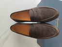 Truffaut反絨手工便士樂(lè )福鞋男英倫真皮商務(wù)休閑皮鞋懶人一腳蹬豆豆鞋春夏 咖啡色(半皮底) A096 39 曬單實(shí)拍圖