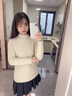 莫代爾加絨打底衫女半高領(lǐng)秋冬季純色簡約加厚修身內(nèi)搭保暖百搭長袖t恤 米白色 M 適合80-100斤 曬單實拍圖