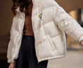 梵希蔓紅色鴨絨短款羽絨服女冬季2024新款加厚保暖高級(jí)感立領(lǐng)外套 50620 米杏色 M 曬單實(shí)拍圖