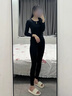 班仕利無(wú)痕德絨發(fā)熱保暖內衣套裝女士加絨加厚羊毛蠶絲恒溫打底秋衣秋褲 黑色（山羊絨+蠶絲加絨款-35℃） M 【推薦體重85-100斤】 曬單實(shí)拍圖
