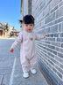 Aengbay昂貝 嬰兒德絨連體衣秋季保暖衣嬰幼兒睡衣哈衣寶寶衣服春秋款 條紋熊 80cm 曬單實拍圖