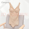 Comfit【中力值】塑身連體衣蕾絲薄款收腹提臀帶杯美體衣CYW0043禮物 藕色LAV XL 曬單實(shí)拍圖