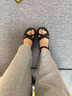 百麗踏平底涼鞋女夏季2025新款仙女風(fēng)松緊帶配裙輕便防防滑軟底沙灘鞋 香檳色 37 曬單實(shí)拍圖