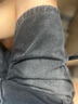 IZEXX美式褶皺牛仔短褲男高街水洗做舊寬松休閑五分褲子IZ029黑色2XL 曬單實拍圖