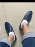 零度Zero樂(lè )福鞋男秋季新款休閑鞋軟底羊皮豆豆鞋百搭一腳蹬懶人駕車(chē)鞋 升級款-藍色 42 曬單實(shí)拍圖