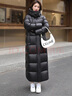 愛(ài)丹蒙超厚輕盈95%羽絨服女高克重新款過(guò)膝加長(cháng)款寬松加厚冬季男女外套 優(yōu)雅黑 95白鴨絨（男女同款） L (165) 體重140斤以?xún)却?曬單實(shí)拍圖
