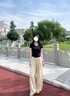 相伊戀人山本褲女2025年夏季新款高腰寬松休閑褲垂墜感慵懶冰絲闊腿褲子 米杏色【常規(guī)/小個(gè)子款】 M 【適合96-110斤】 曬單實(shí)拍圖