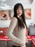 嫻妃百搭外穿針織衫女裝修身百搭長袖打底衫上衣時尚內(nèi)搭春秋新款毛衣 燕麥色 L 【建議105-120斤】 曬單實拍圖