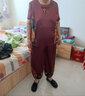 羅蒙（ROMON）老年人衣服短袖套裝老人衣服老太太70歲80媽媽香云紗褲中奶奶裝 棗紅色套裝 4XL (130-145斤) 曬單實拍圖