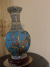 漢臻唐璽  HONZONTX景德鎮(zhèn)陶瓷器花瓶擺件仿乾隆復(fù)古琺瑯彩擺件工藝品博古架花瓶陶瓷 天藍(lán)色小號六方瓶+送木底座 曬單實拍圖