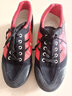 雙星八特雙星足球鞋大釘甲B足橡膠底膠釘帆布面底人造草地訓練鞋比賽鞋 黑紅 38 曬單實(shí)拍圖