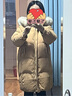 香影大毛領(lǐng)白鴨絨羽絨服女2024冬裝新款寬松面包服中長(cháng)款新年紅外套 桔色 M 曬單實(shí)拍圖