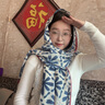 Charm Kendo披肩女絲巾紗巾薄款百搭洋氣外搭披風(fēng)斗篷外套生日禮物送女友 米藍色 送老婆女朋友高級感實用 曬單實拍圖