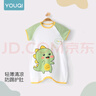 優(yōu)奇兒童睡衣夏季薄款短袖寶寶防踢被睡袍嬰兒連體家居空調服睡裙夏裝 【柔軟舒適，透氣】小恐龍 90 曬單實(shí)拍圖