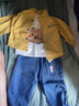 G.DUCKKIDS小黃鴨兒童套裝男童寶寶春裝三件套2025一歲嬰幼兒衣服春秋季卡通 桔色英文襯衣套裝 110 建議95-105cm3-4歲 曬單實(shí)拍圖