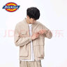 dickies經(jīng)典豎條紋夾克 男士拉鏈多口袋休閑寬松外套10931 沙色白色條紋 2XL 曬單實(shí)拍圖