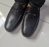 蜘蛛王（SPIDER KING） 男鞋一腳蹬豆豆鞋耐磨駕車(chē)2025春季透氣套腳真皮商務(wù)休閑皮鞋男 黑色 單層 頭層牛皮搭扣款 39 曬單實(shí)拍圖