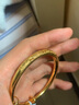創(chuàng)緣鍍沙金手鐲女可調(diào)節(jié)加厚滿天星鐲子鍍金手環(huán)實心時尚飾品媽媽手鐲 曬單實拍圖