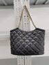 CAHOE KULLO包包女包輕奢侈2015新款菱格鏈條托特包手提包單肩包腋下包品牌 菱格黑-ck女包情人節生日禮物送女友送老婆 秋冬季實(shí)用走心高級感送閨蜜 曬單實(shí)拍圖