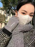 奈綻半指手套女冬季天德絨發(fā)熱情侶薄款半截露指觸屏學(xué)生寫(xiě)字加絨保暖 月光灰-半指款 曬單實(shí)拍圖