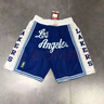 歐洛狄湖人復古藍五分短褲美式籃球訓練口袋透氣詹姆斯五分褲球褲 復古藍湖人 3XL(建議160-190斤) 曬單實(shí)拍圖