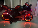 孩兒乖?xún)和妱?dòng)車(chē)摩托車(chē)大號寶寶玩具車(chē)可坐大人雙人3-17歲男女三輪摩托 3-7歲紅色【12V+手擰油門(mén)+燈光輪】 曬單實(shí)拍圖