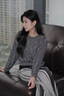 麥檬MM商場(chǎng)同款24年春新品綿羊毛灰色毛針織衫毛衣女5F2130901 深灰 S 曬單實(shí)拍圖