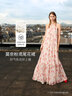 歌莉婭歐若風(fēng)無(wú)袖連衣裙女新款真絲掛脖印花氣質(zhì)長(cháng)裙1C4L4K860 93D淡粉鳶尾花印花 S 曬單實(shí)拍圖