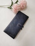 歌若拉2026新款錢(qián)包男長(cháng)款真皮多卡位頭層牛皮搭扣皮夾卡包男士長(cháng)款票夾 藍灰色 曬單實(shí)拍圖