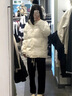 派吉鯊韓版時(shí)尚pu皮杏色棉服女冬季2025年新款加厚設計感百搭面包服棉衣 米白【版】 S 建議75-90斤 曬單實(shí)拍圖