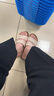 拔佳（Bata）外穿涼拖鞋女夏季新款英倫風(fēng)牛皮厚底勃肯拖鞋AYR17BT4 米色 37 曬單實(shí)拍圖