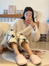 內(nèi)泊【超舒服】羊毛拖鞋男士泰國乳膠家居防滑保暖棉拖鞋女款情侶冬季 櫻草粉-無跟 正碼 39-40 正碼 曬單實(shí)拍圖