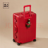 海澜之家（HLA）行李箱男女学生铝框拉杆箱旅行箱登机箱密码箱托运大容量结婚皮箱 法拉红-铝框 20英寸-10%顾客选择短途出行 实拍图