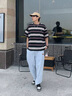 JEEP SPIRIT吉普闊腿牛仔褲男士夏季薄款直筒寬松男褲2024新款垂感休閑長褲子 770淺藍(lán) XL 曬單實拍圖