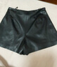 MO&Co.短褲皮褲PU皮素皮側拉鏈A字高腰小開(kāi)叉黑色短裙褲辣妹摩安珂 黑色-第1批 L 170 曬單實(shí)拍圖