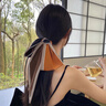 唐芙妮發(fā)帶女編發(fā)絲帶綁發(fā)扎頭發(fā)的飄帶頭飾頭巾扎頭低馬尾發(fā)繩2025新款 橘色 曬單實(shí)拍圖