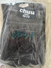 CHUU字母刺繡撞色加絨牛仔褲女2025秋季新品個(gè)性高腰拼色長(cháng)褲子 黑灰 27 曬單實(shí)拍圖
