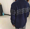 啄木鳥冬季毛衣男加絨加厚中年男士假兩件針織衫爸爸冬裝打底衫衣服上衣 藏青【加絨保暖】 XL 175【建議126-140斤】 曬單實拍圖