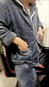 雅鹿男士睡衣男珊瑚絨秋冬季加厚加絨保暖長(cháng)袖法蘭絨家居服套裝可外穿 淺灰白條K110-2 XL 【125-150斤】 曬單實(shí)拍圖
