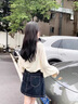 愛麥依夏季鏤空防曬長袖針織衫女裝2025新款寬松空調(diào)衫杏色短款開衫上衣 杏色 S 建議80-90斤 曬單實拍圖