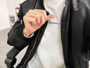 半粒星芒海藍寶鋯石項鏈吊墜男生鎖骨鏈復古痞帥潮流配飾小眾潮流嘻哈 吊墜+O字鏈(60CM) 曬單實拍圖